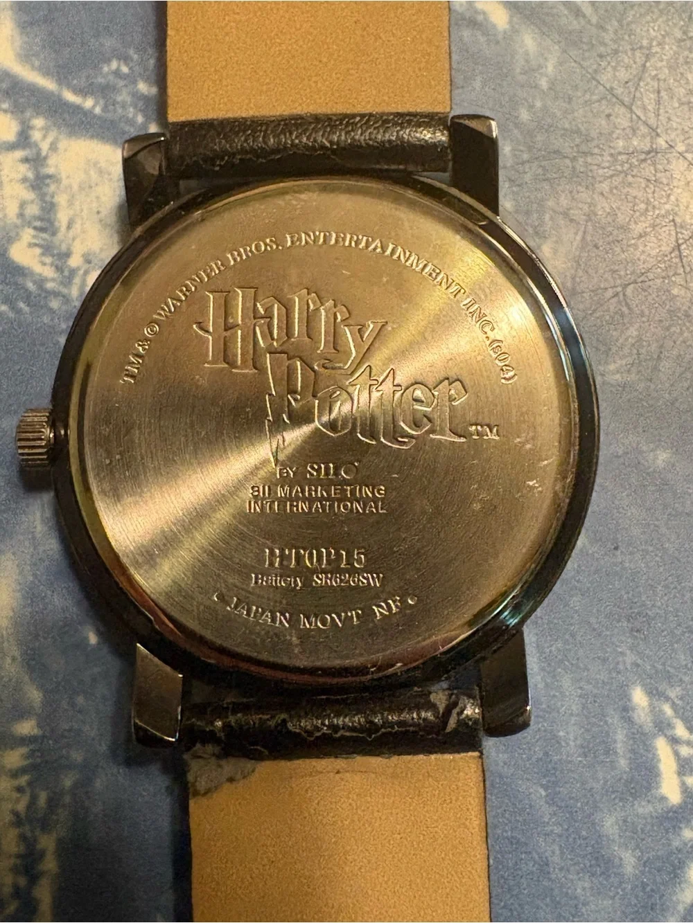 Vintage Warner Bros. Black Leather Harry Potter Prisoner of Azkaban Watch